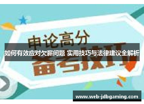 如何有效应对欠薪问题 实用技巧与法律建议全解析 如何有效应对欠薪问题 实用技巧与法律建议全解析